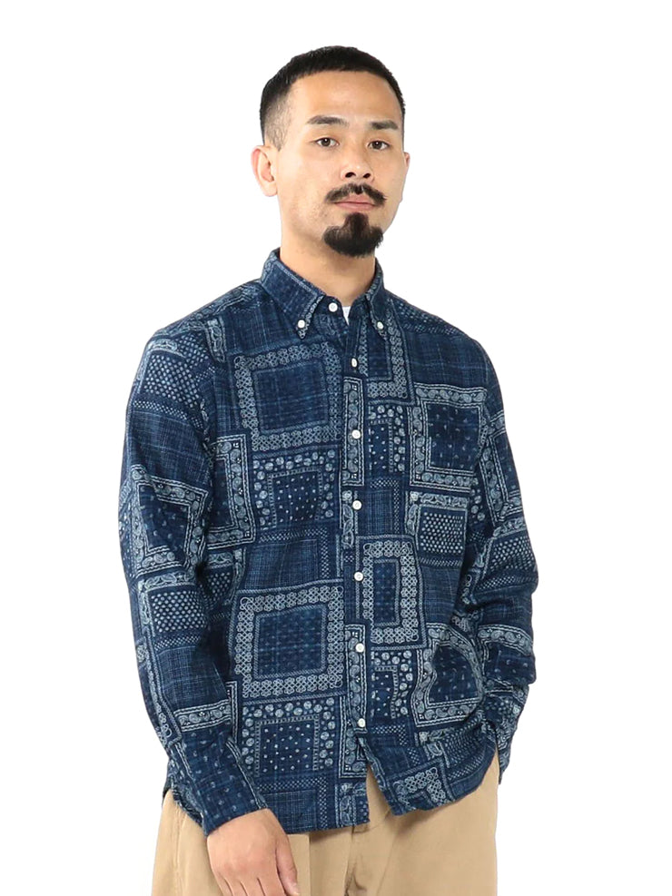 BEAMS PLUS BD DISCHARGE PRINT BUTTON DOWN  - INGIGO