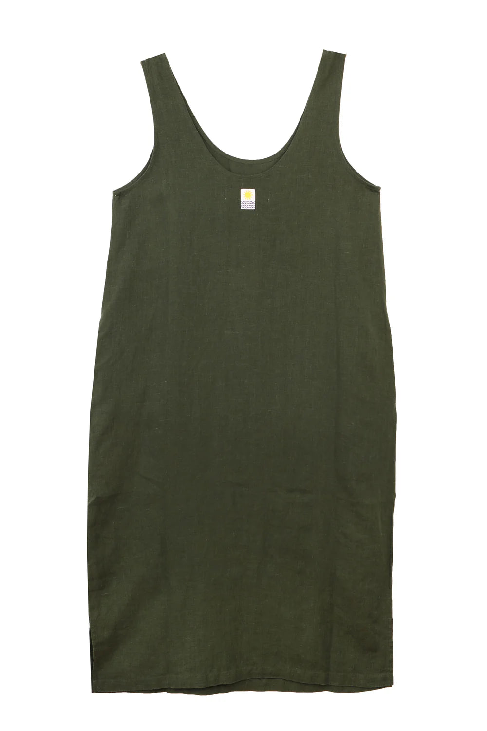 SIMPLY CHIC LINEN SHIFT DRESS - HUNTER GREEN