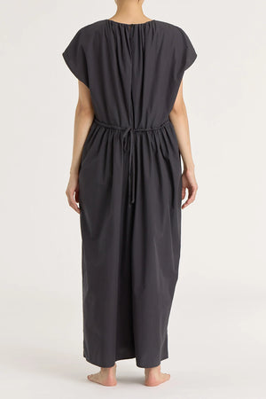SHIRRED JUMPSUIT - BLACK
