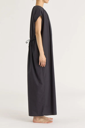 SHIRRED JUMPSUIT - BLACK