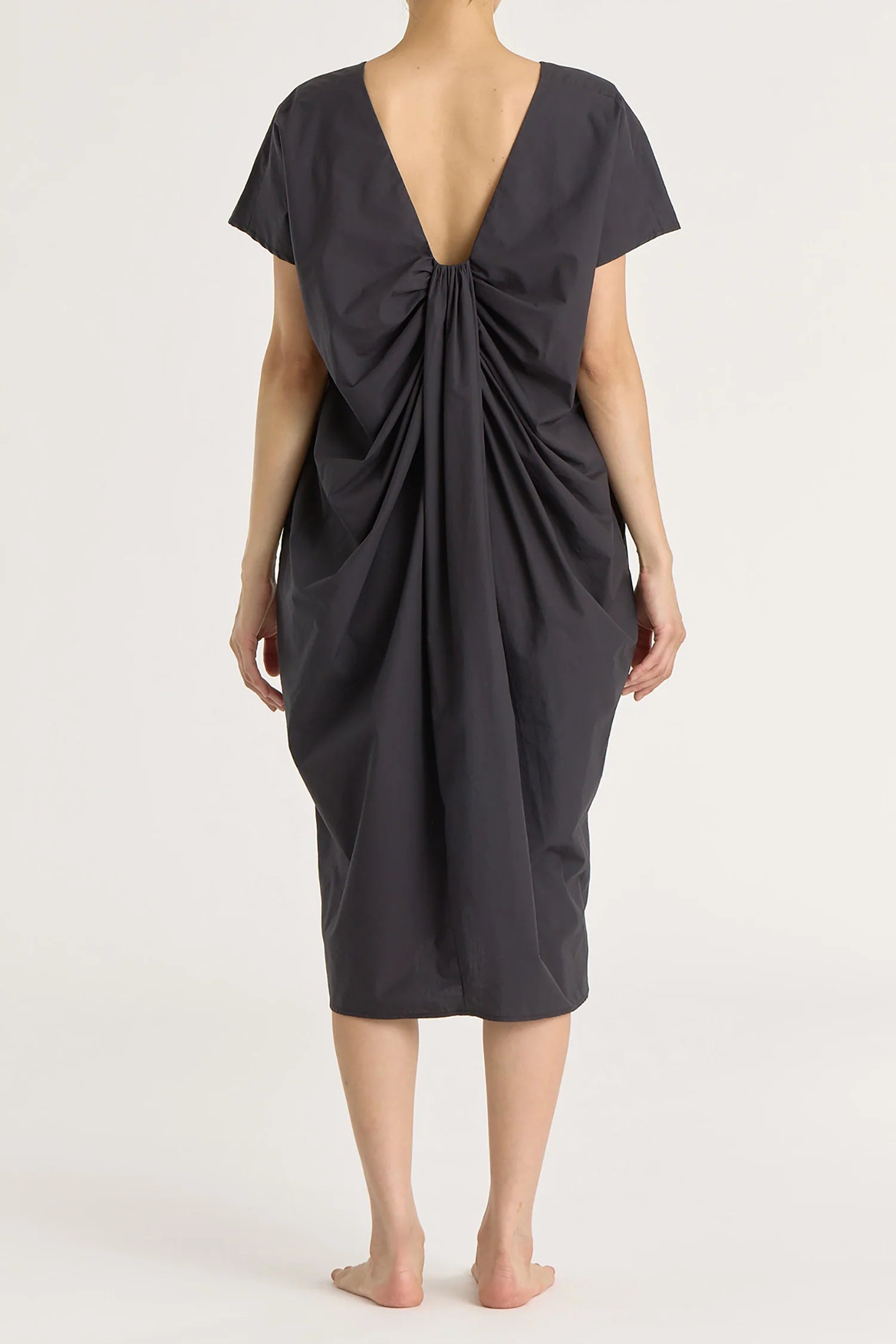 WATER FALL DRESS - BLACK