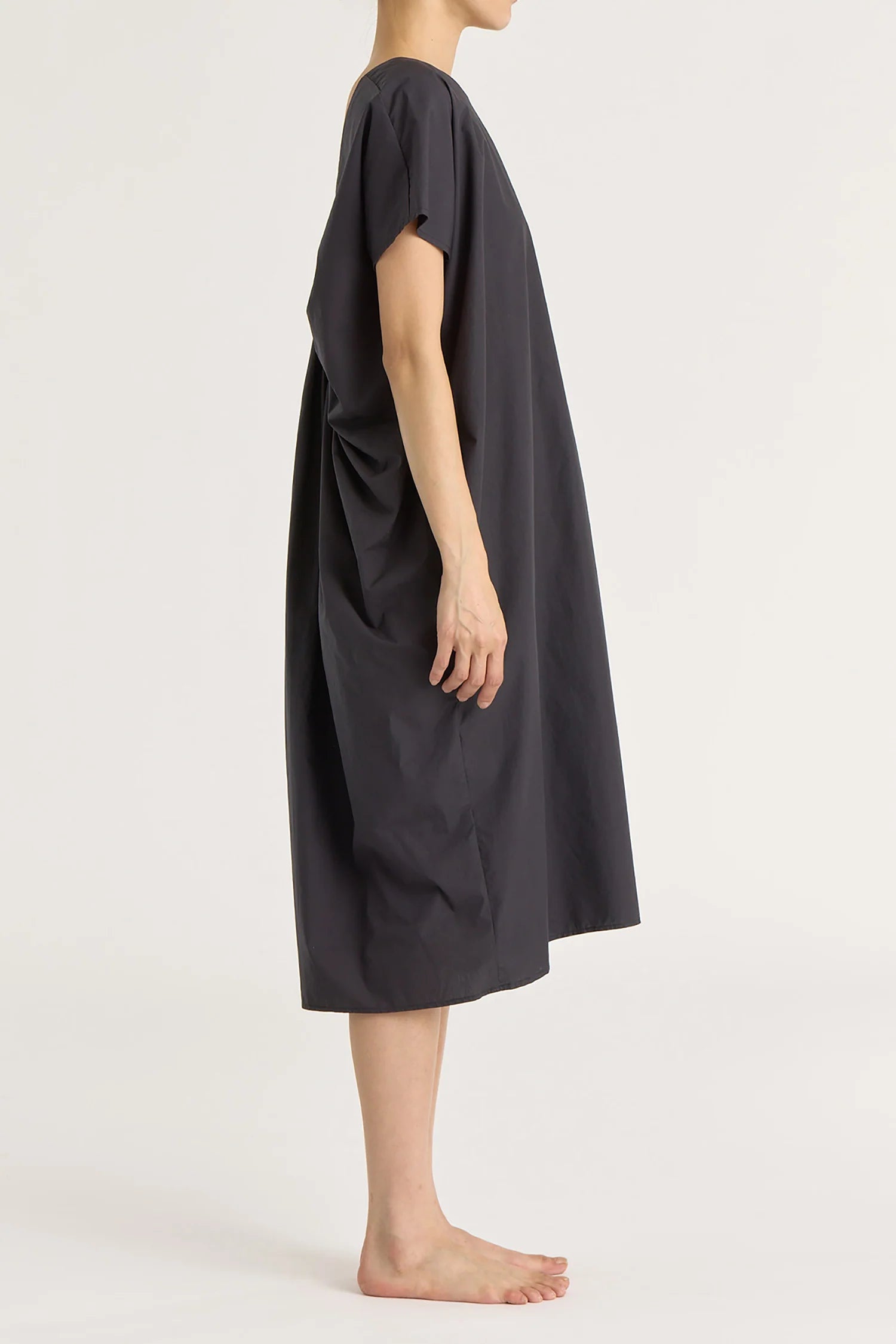 WATER FALL DRESS - BLACK