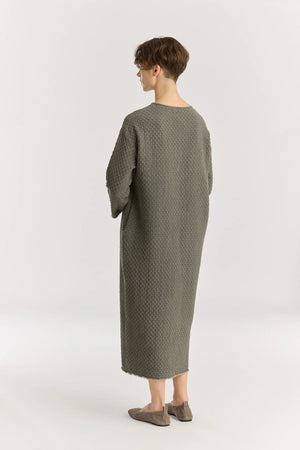 DIAMOND QUILTED DRESS - SLATE