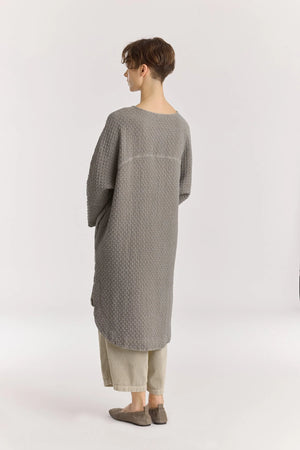 DIAMOND QUILTED PAINTER DRESS - DARK STONE