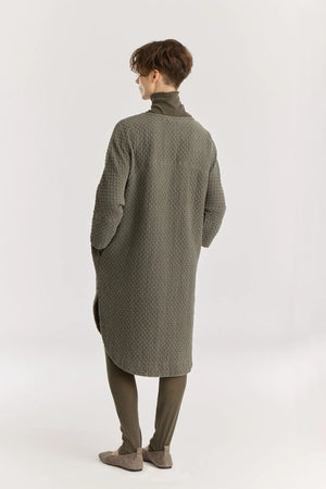 DIAMOND QUILTED PAINTER DRESS - SLATE