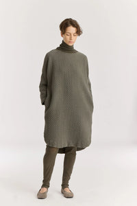 DIAMOND QUILTED PAINTER DRESS - SLATE