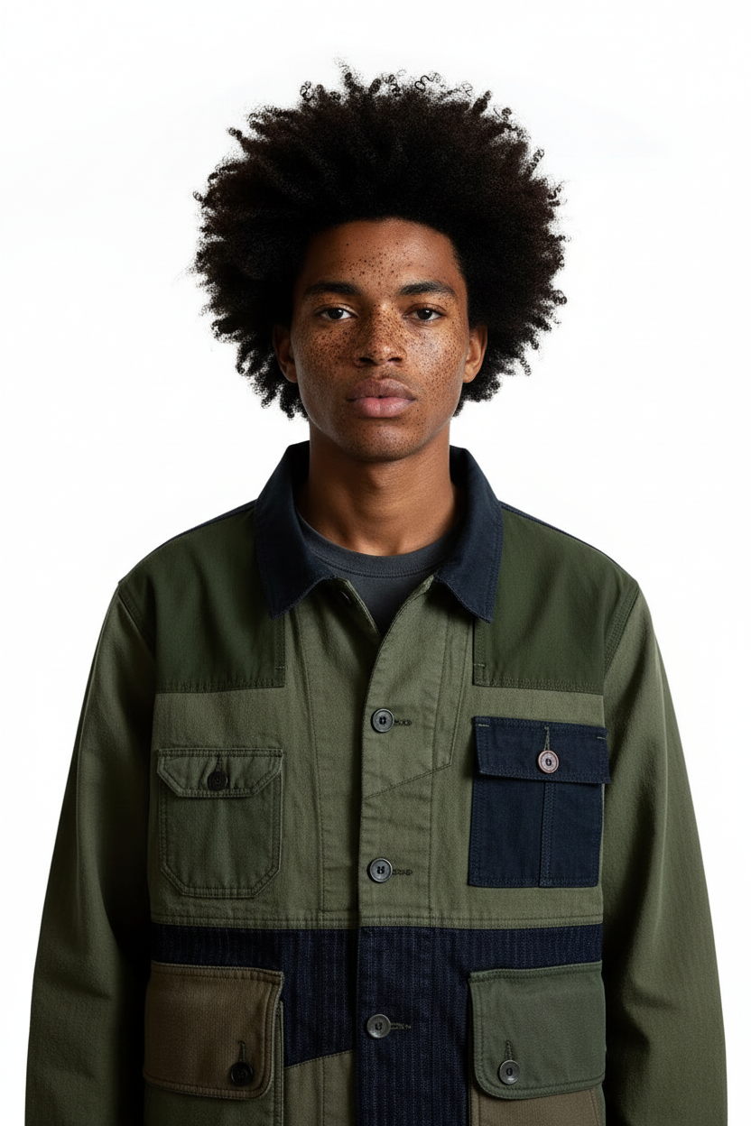 COVERALL JACKET RINSE - KHAKI