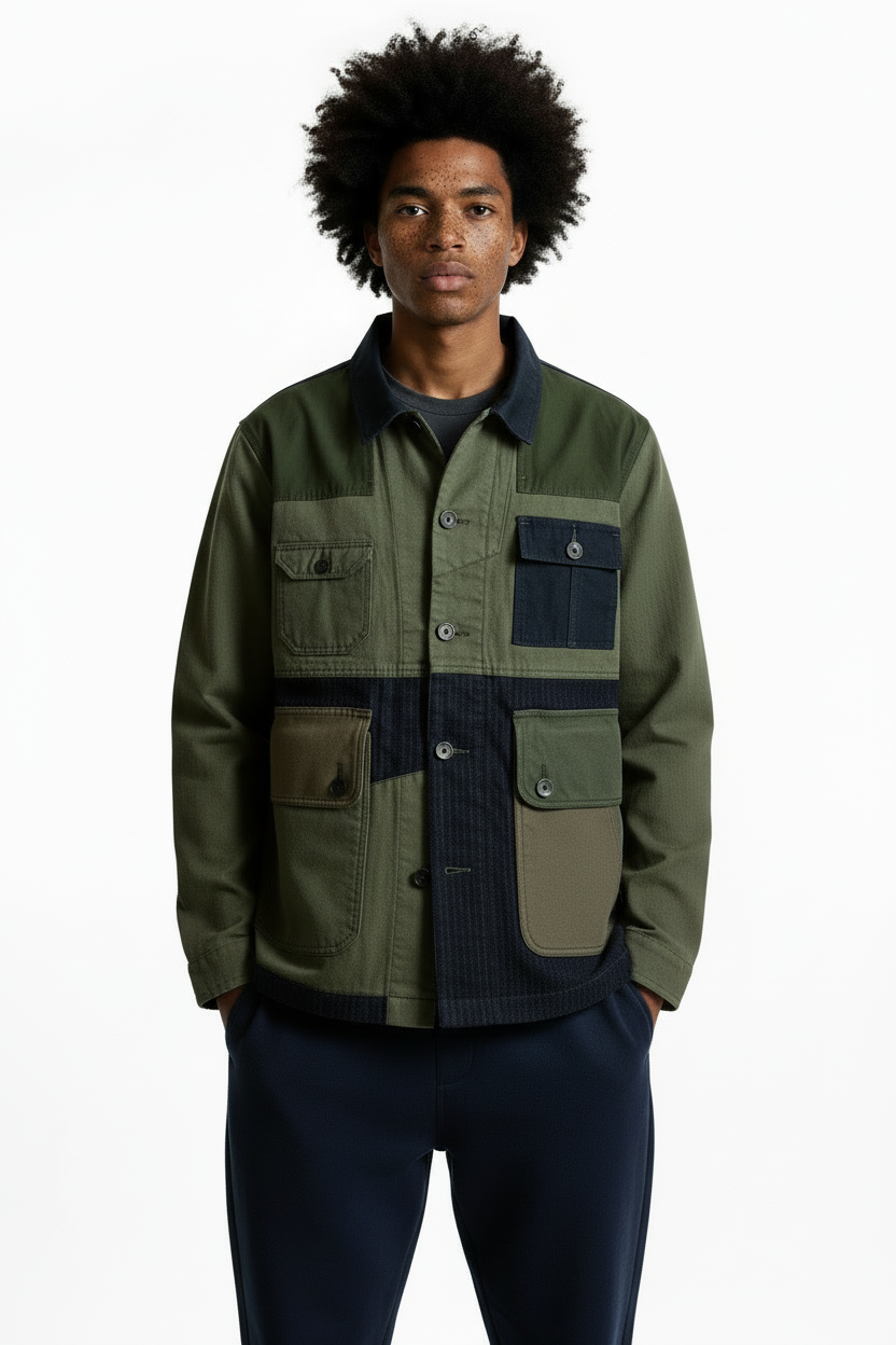 COVERALL JACKET RINSE - KHAKI