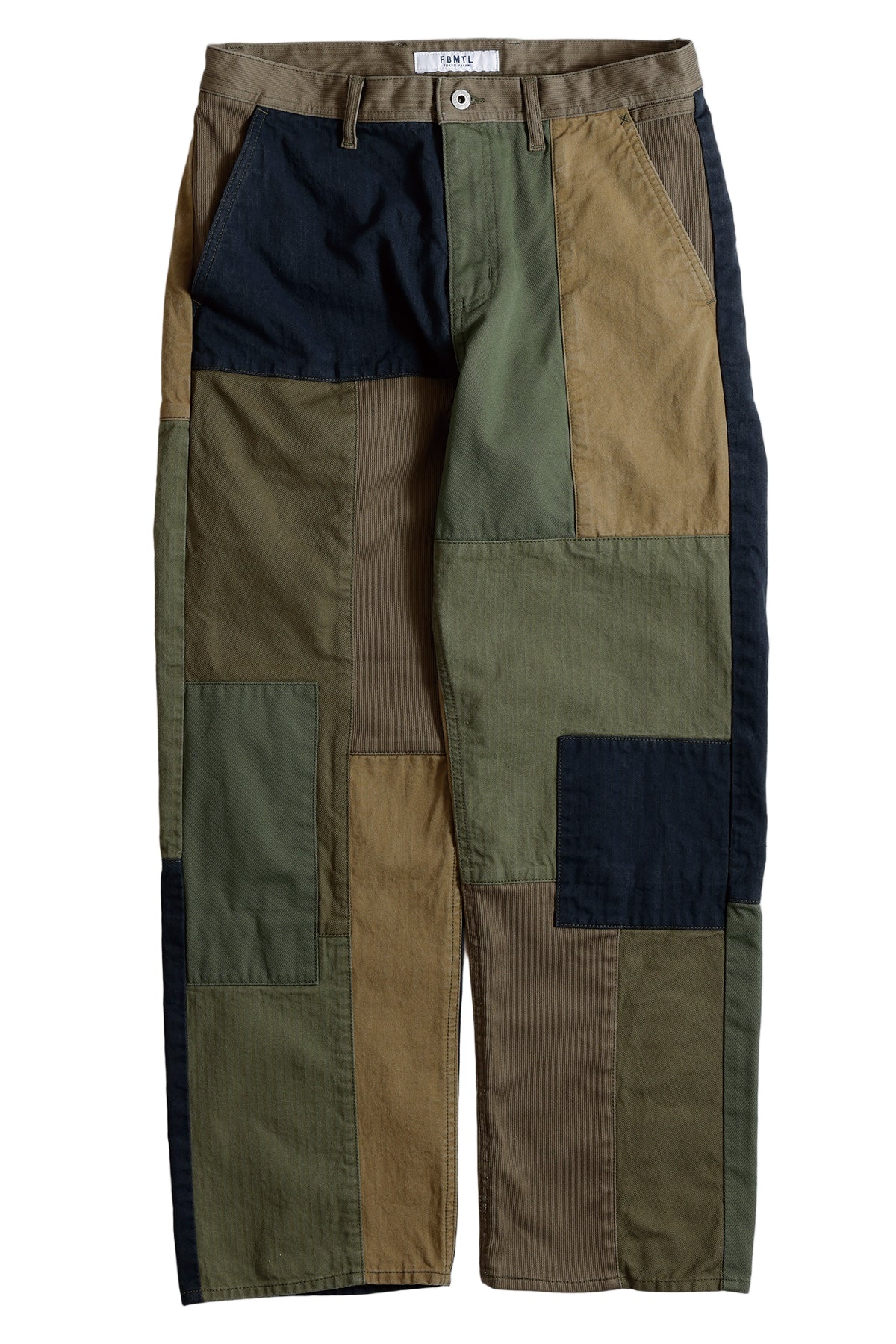 PATCHWORK WIDE PANTS RINSE - KHAKI