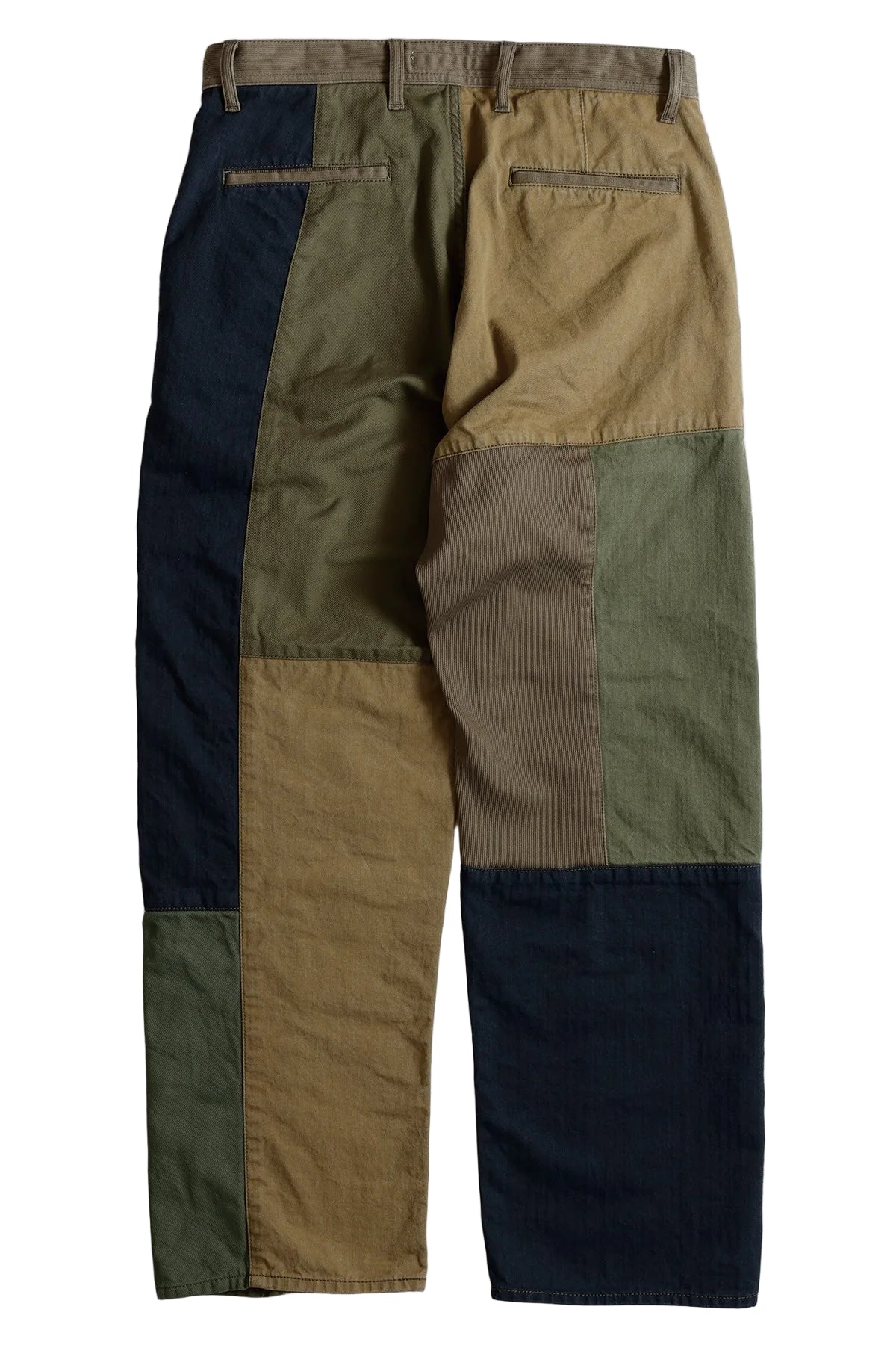 PATCHWORK WIDE PANTS RINSE - KHAKI