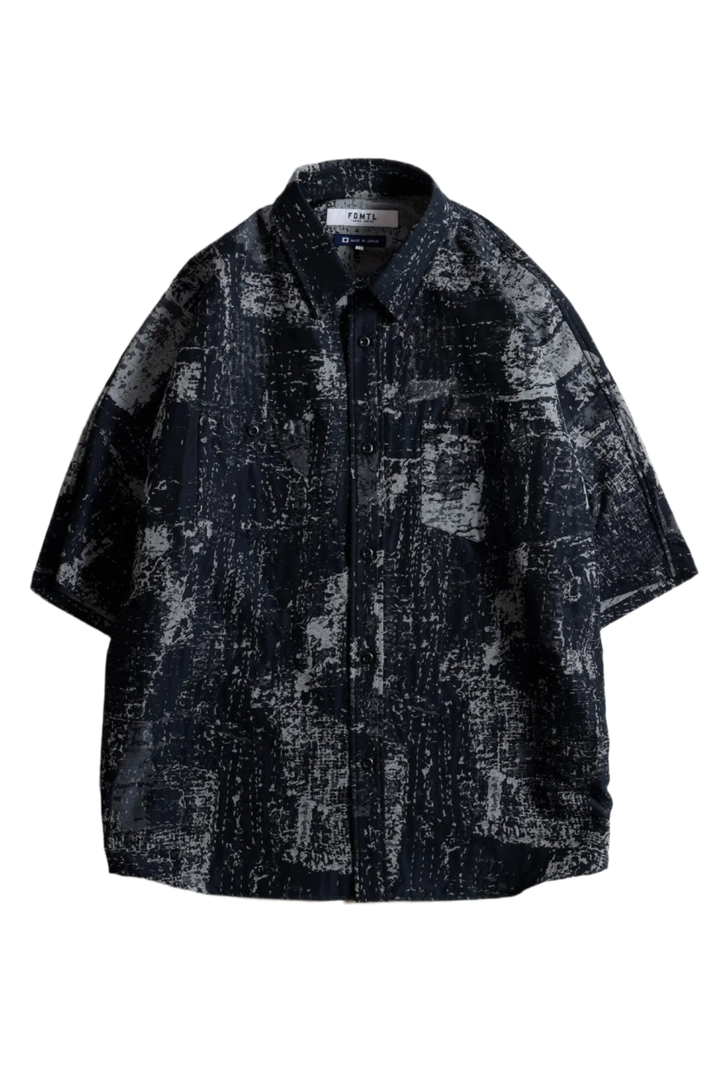 JACQUARD BORO SHORT SLEEVE SHIRT - BLUE GRAY