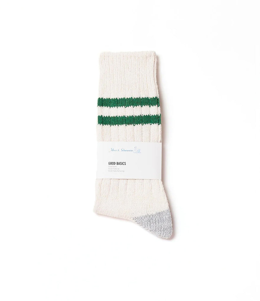 GOOD BASICS STRIPED SOCKS - NATURAL / GRASS