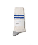 GOOD BASICS STRIPED SOCKS - NATURAL / SWAN BLUE