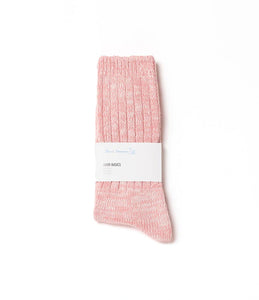 GOOD BASICS MELANGE SOCKS - PEACH / NATURAL