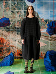 HILLY PLISSE DRESS - BLACK