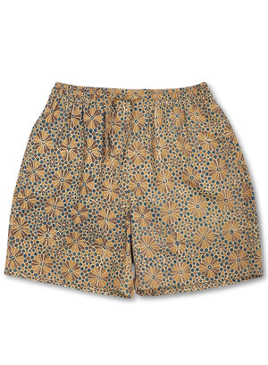 ALGHERO BEACH SHORTS - GOLD FLOWERS