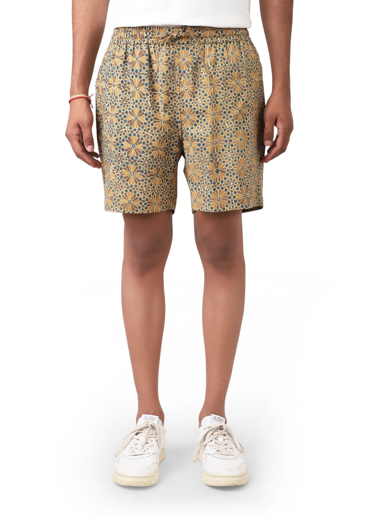 ALGHERO BEACH SHORTS - GOLD FLOWERS