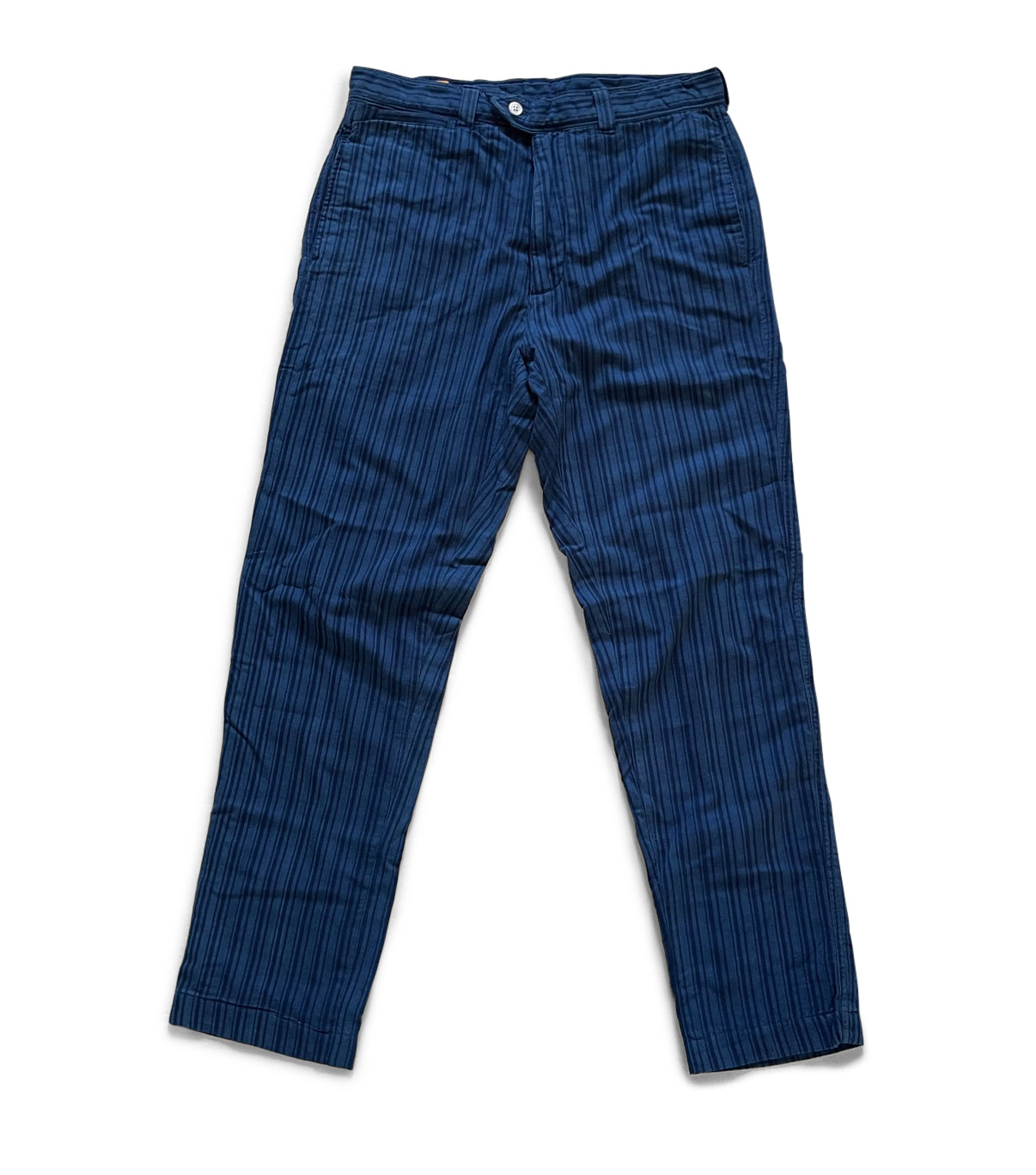 MADRAS SUMMER TROUSERS - INDIGO BLUE STRIPE