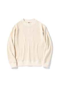 WAFFLE KNIT MIDNECK SWEATER - IVORY