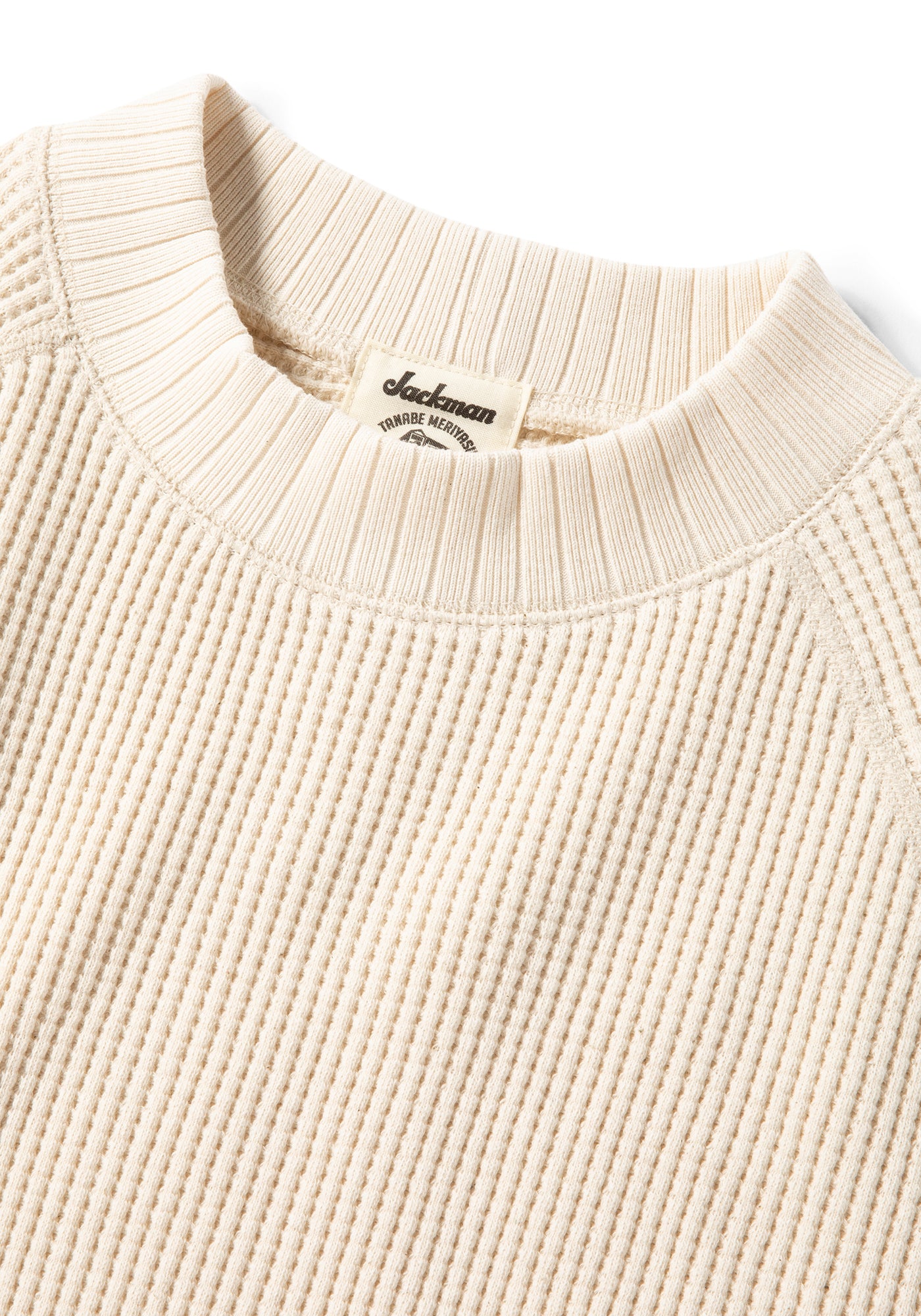 WAFFLE KNIT MIDNECK SWEATER - IVORY