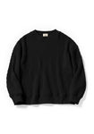 WAFFLE CREWNECK SWEATER - BLACK