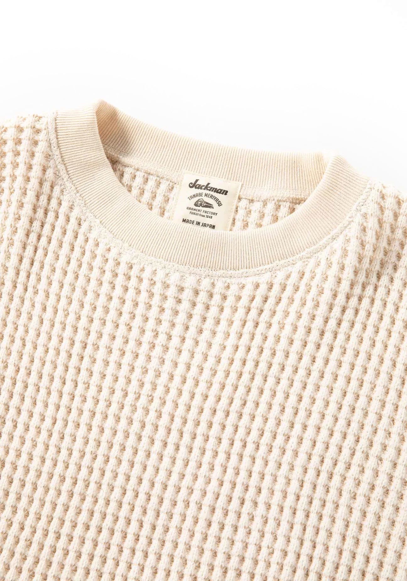 WAFFLE CREWNECK SWEATER - IVORY