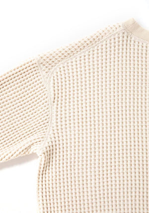 WAFFLE CREWNECK SWEATER - IVORY