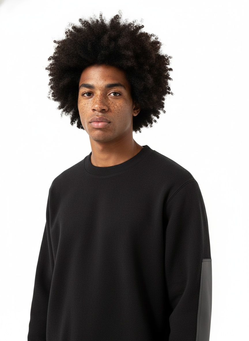 GG ARMORED CREWNECK SWEATSHIRT - BLACK
