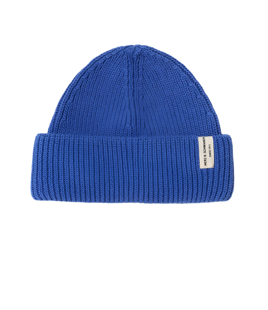 ORGANIC COTTON BEANIE - WASHED BLUE