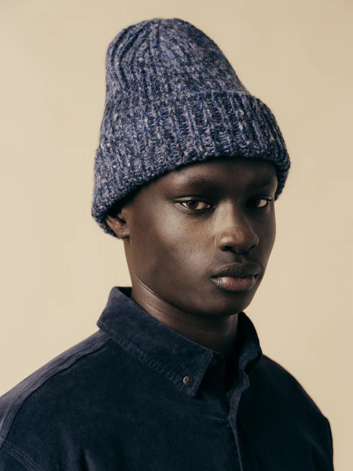 ISLA BEANIE MARL MARINO WOOL - NAVY