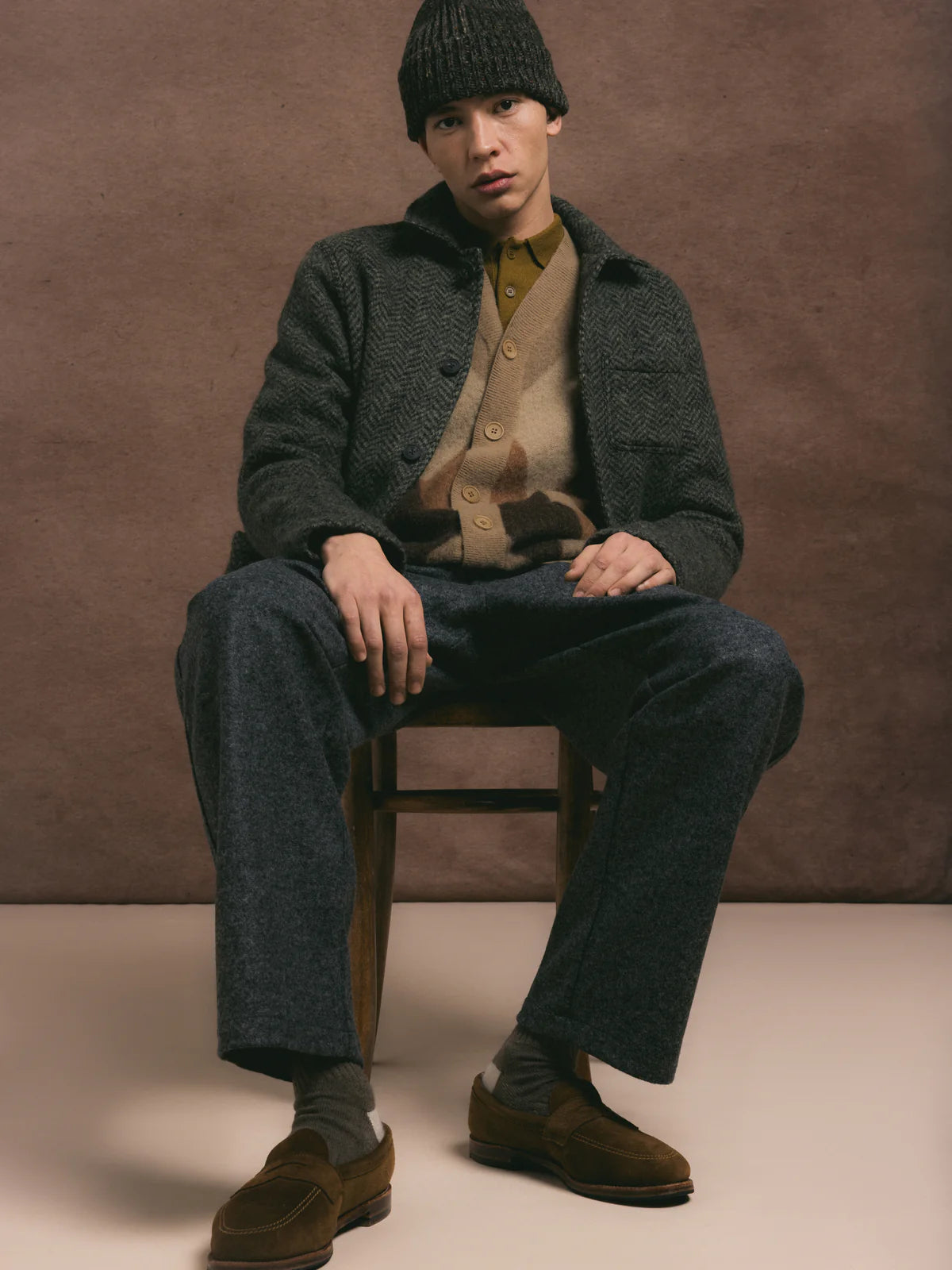 DOUNE BONDED WOOL MIX PANT - CHARCOAL