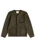 NEIST CARDIGAN - MOSS HERRINGBONE
