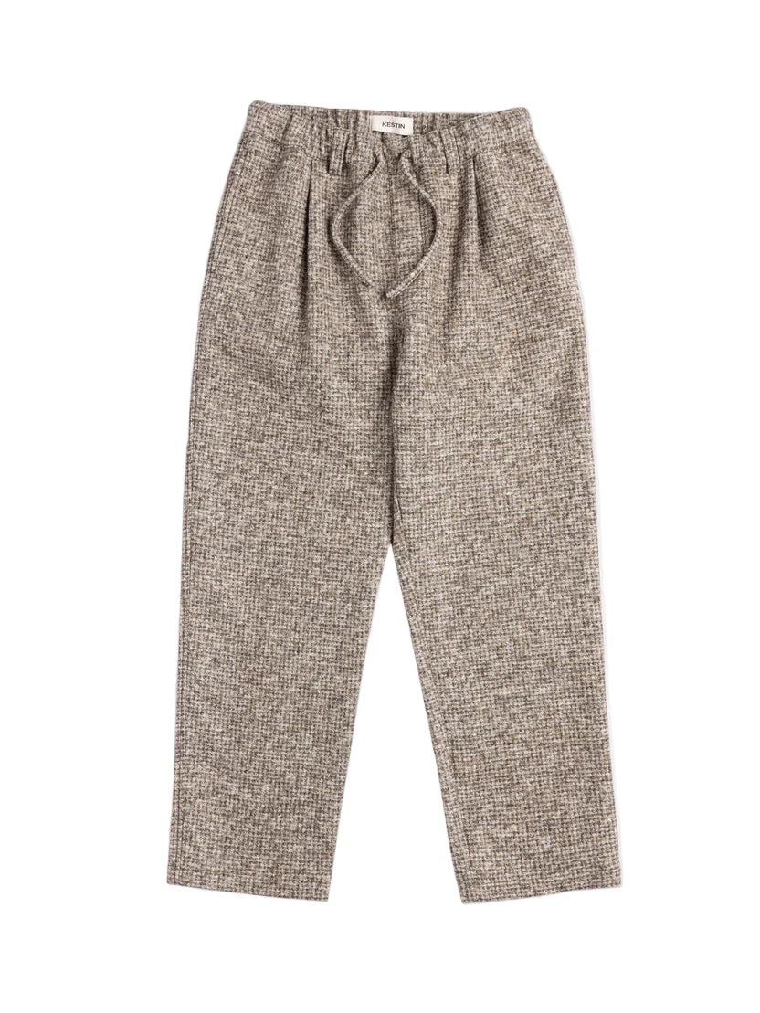 DOUNE BONDED WOOL MIX CHECK PANT - TAUPE