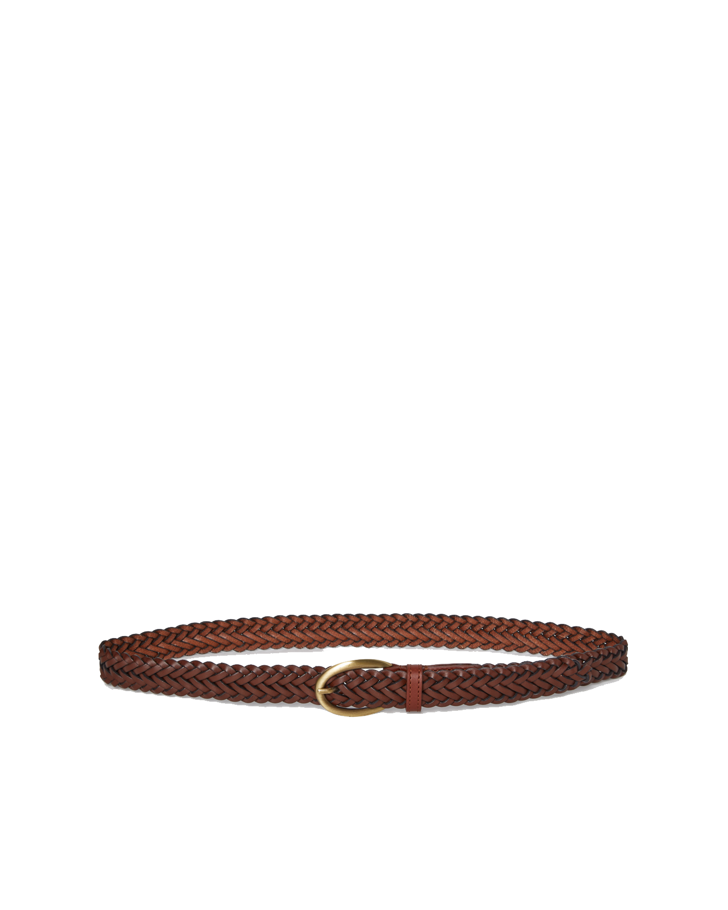 VASCONCELOS LEATHER BRAIDED BELT - BROWN