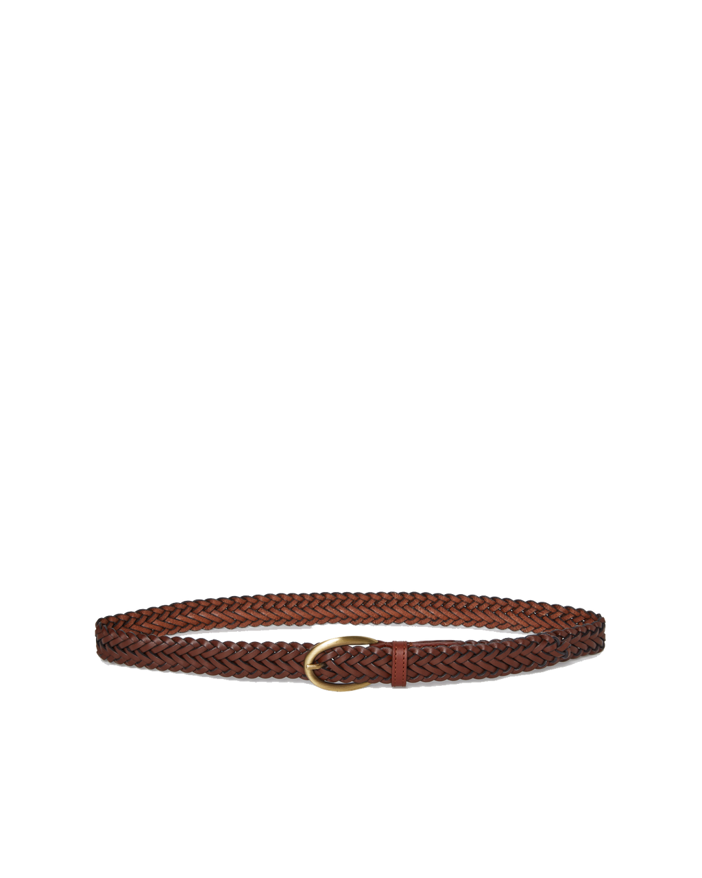 VASCONCELOS LEATHER BRAIDED BELT - BROWN