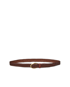 VASCONCELOS LEATHER BRAIDED BELT - BROWN