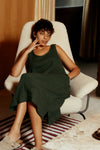 SIMPLY CHIC LINEN SHIFT DRESS - HUNTER GREEN