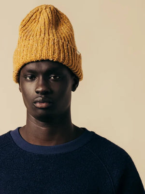 ISLA BEANIE MARL MARINO WOOL - OCHRE