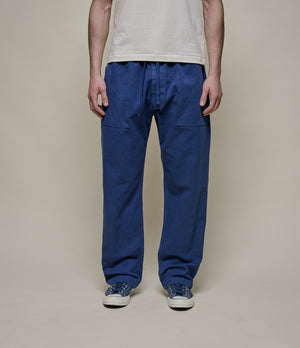 DRAW STRING PANTS ORGANIC COTTON, BROKEN TWILL - INK BLUE