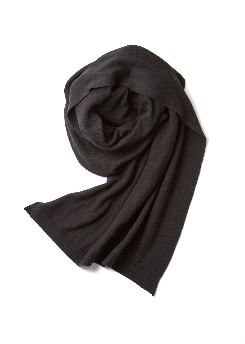 COTTON CASHMERE SCARF - BLACK