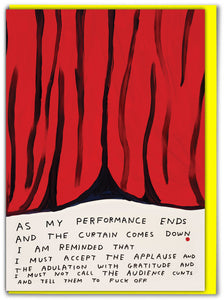 STAGE CURTAIN - CARD BY DAVID SHRIGLEY