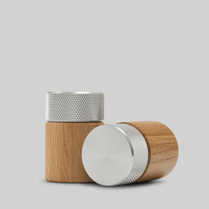 SINA SALT & PEPPER MILL SET - OAK / STEEL
