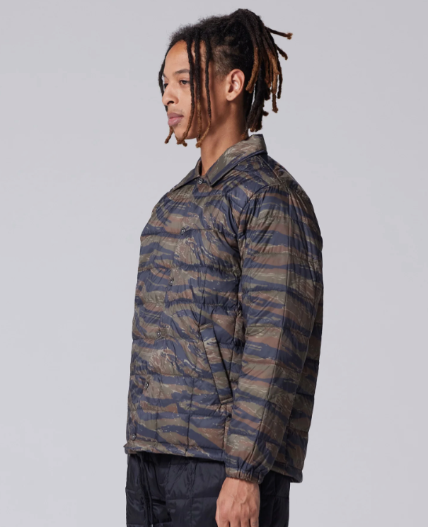 BASIC DOWN COACH JACKET - TIGER STRIPE