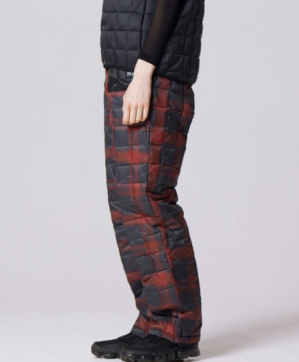 MOUNTAIN LIGHT DOWN PANTS - BLACK / RED CHECK