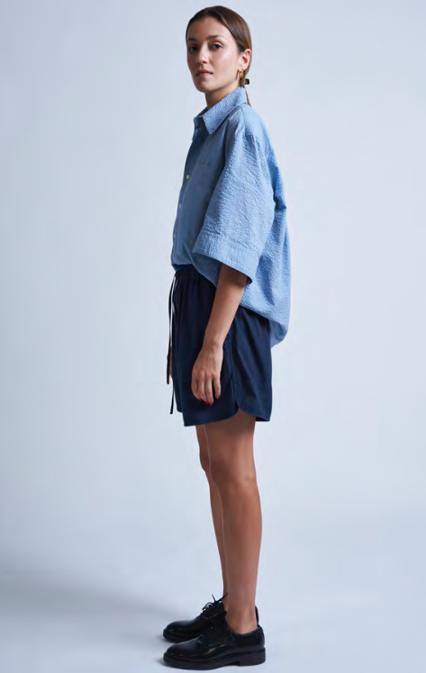 COTTON TRACK SHORTS - MIDNIGHT BLUE