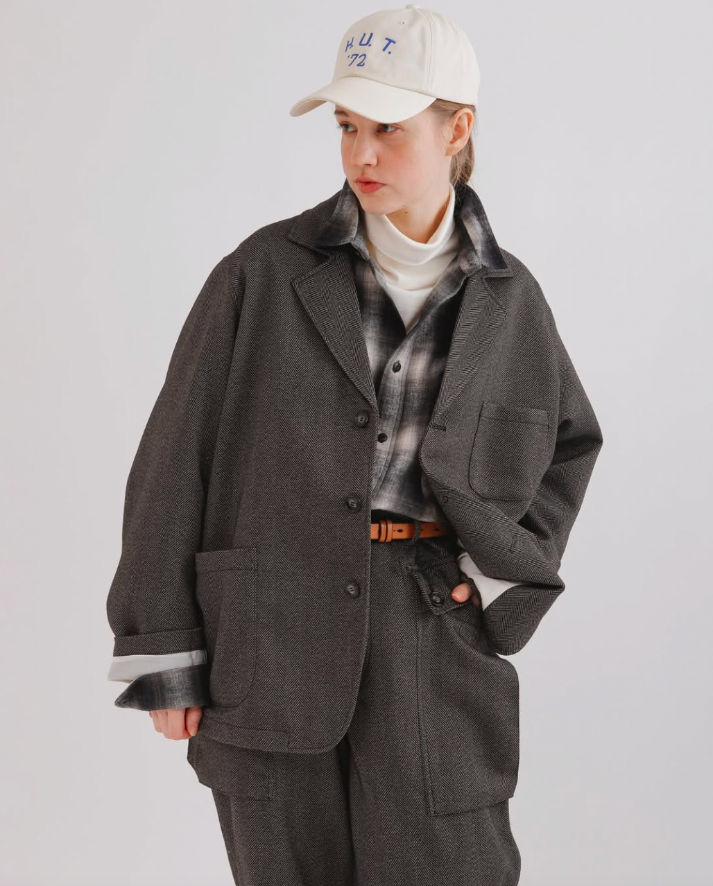 TECHTWEED HBT MILITARY PANTS - GREY HERRINGBONE