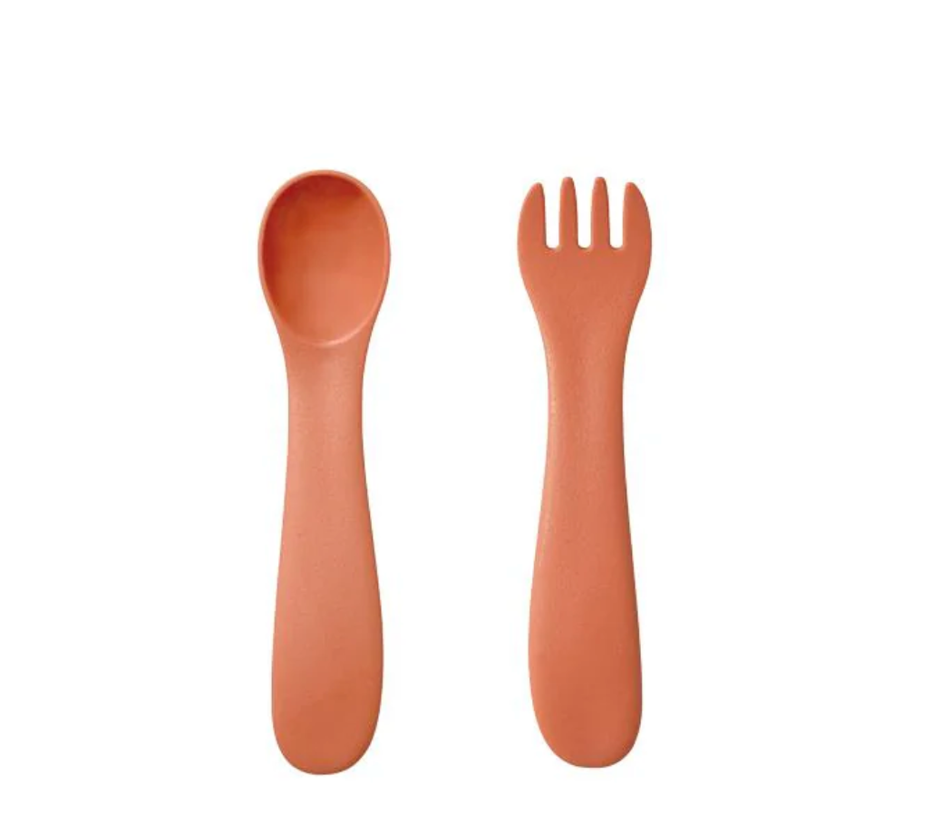 BONBO KIDS' SPOON & FORK - ORANGE