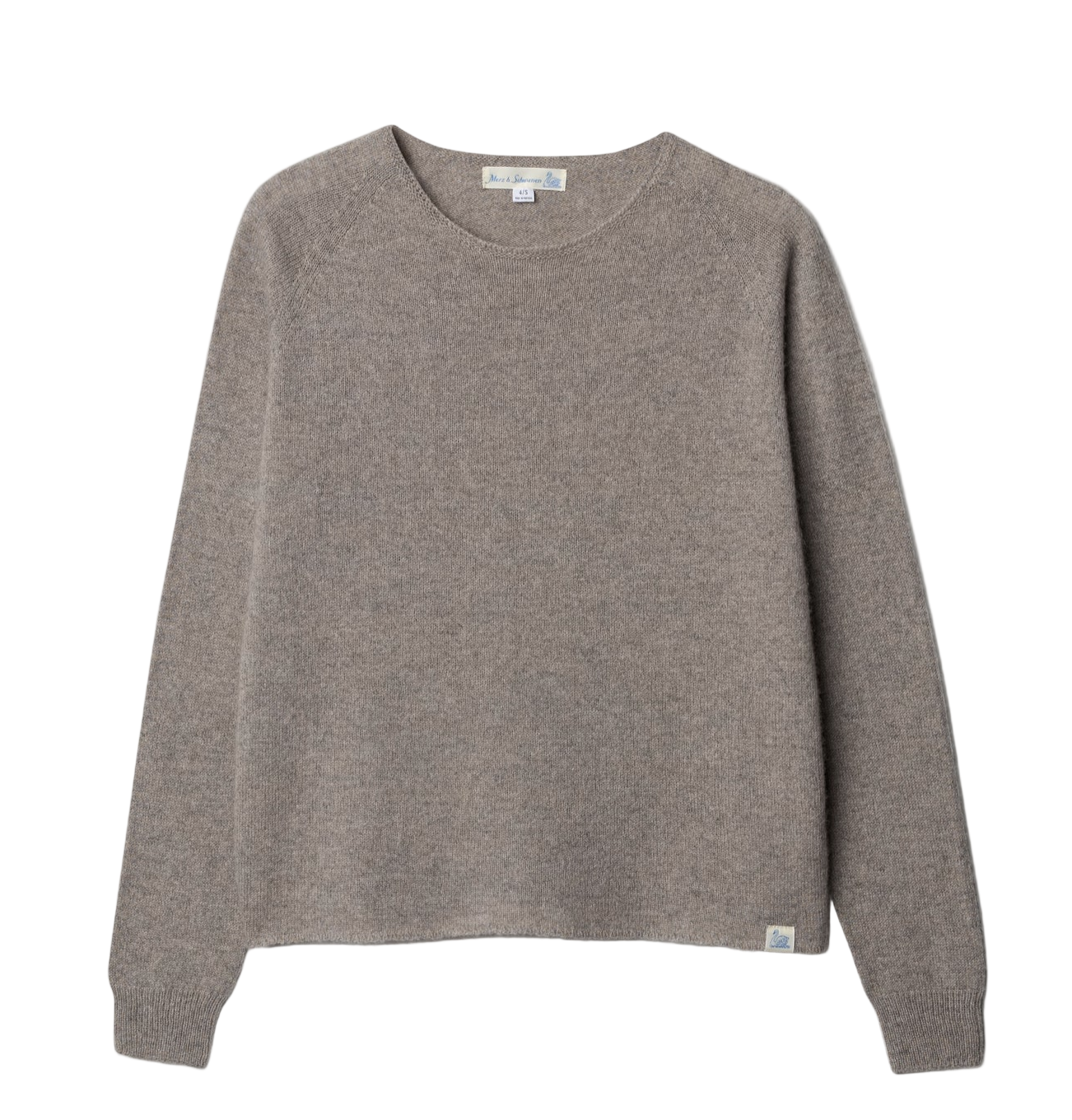 LIGHTWEIGHT MERINO WOOL-CASHMERE-SILK RAGLAN SWEATER - FADED GRAIN