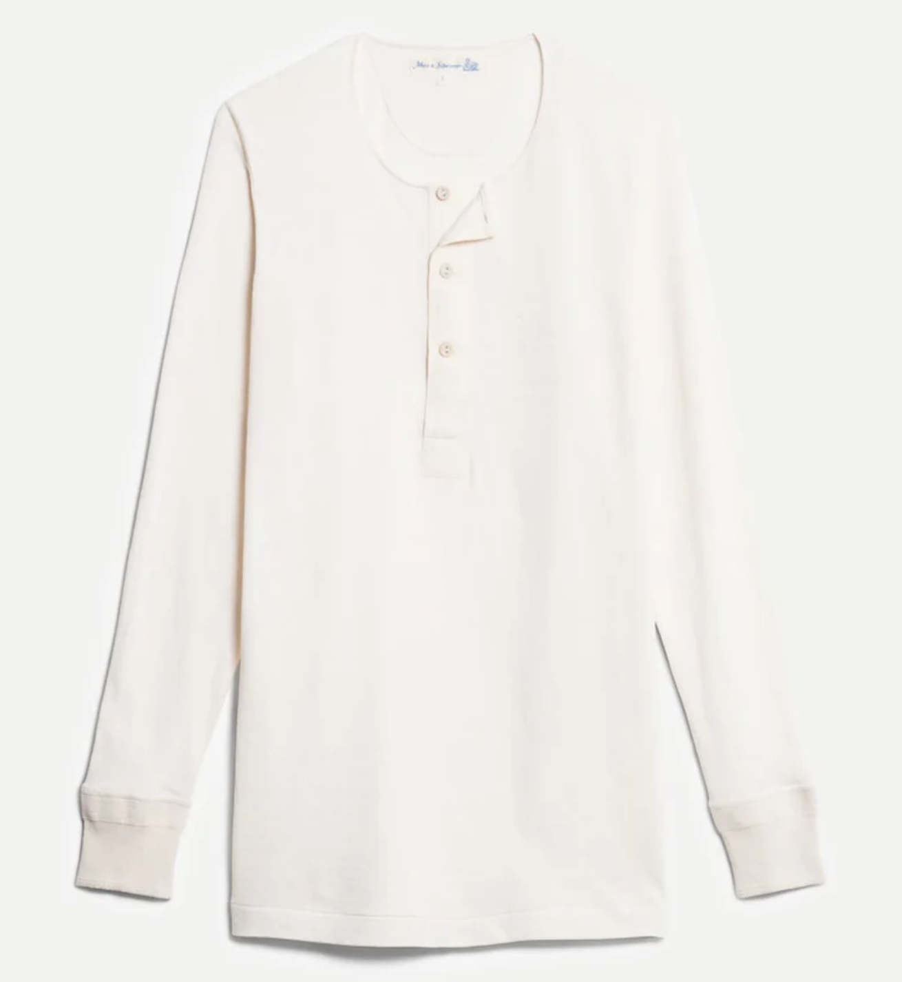 102 MEN'S LOOPWHEELED HENLEY, 5,5OZ, CLASSIC FIT - NATURAL