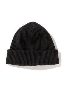 WAFFLE KNIT CAP - BLACK